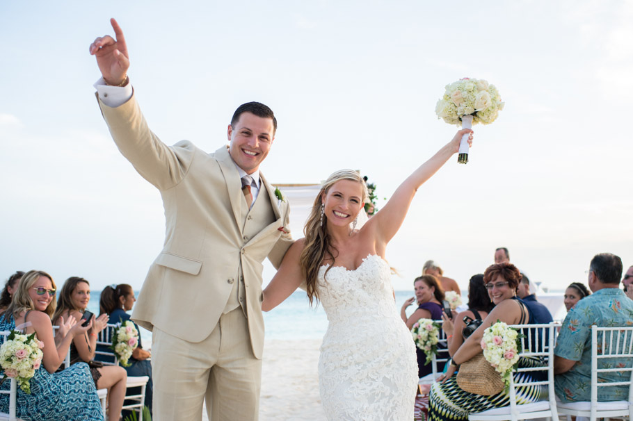 bride and groom just married