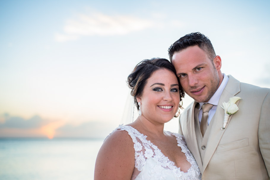 sunset aruba wedding portrait